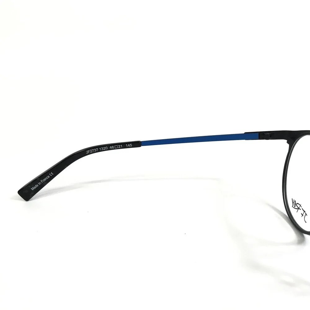 JF Rey Eyeglasses Frames JF2737 1320 Silver Brushed Blue Round 46-21-145